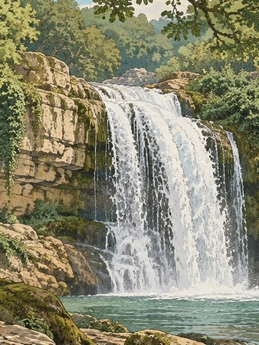 Illustration of Sorkun Waterfalls Natural Monument, Sinop