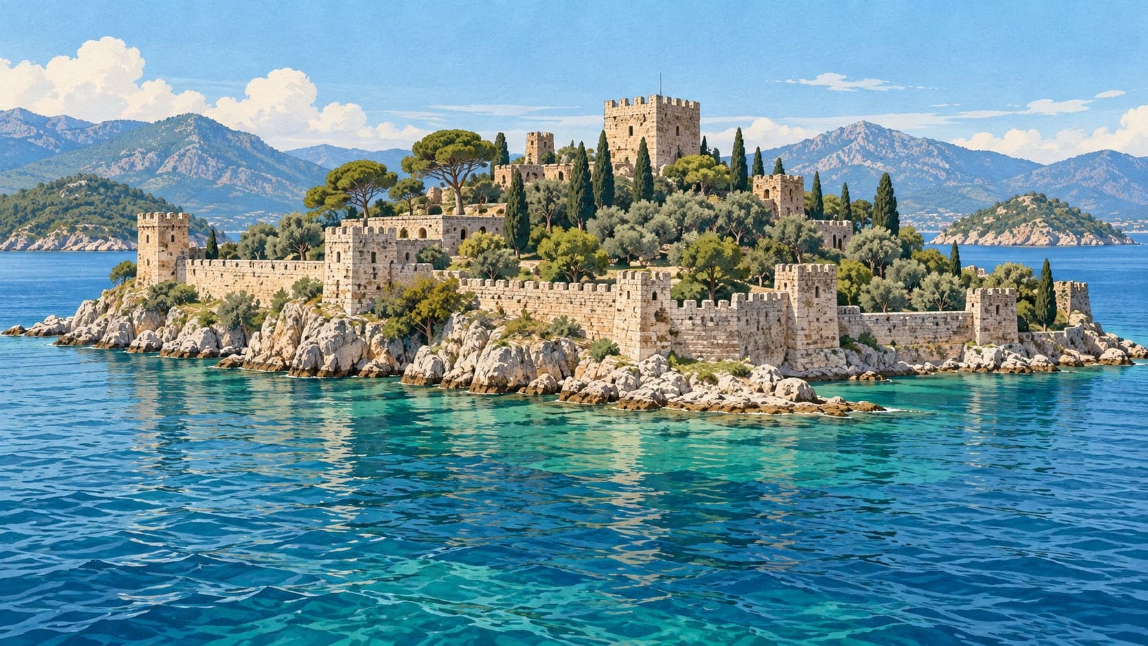 Şövalye Island çizimi, Muğla