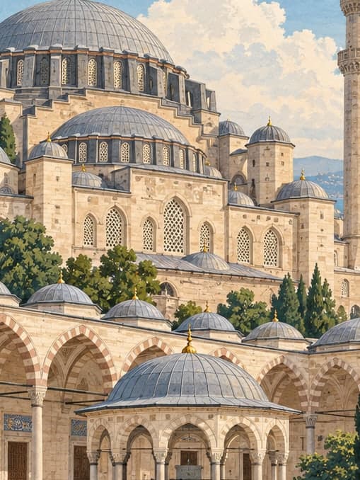 Illustration of Süleymaniye Mosque, İstanbul