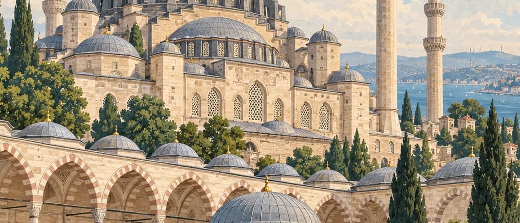 Illustration of Süleymaniye Mosque, İstanbul