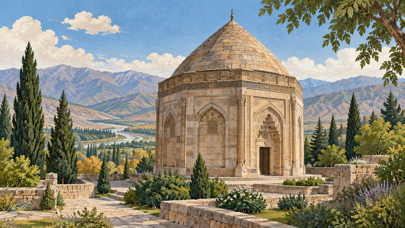 Sultan Melik Tomb çizimi, Erzincan