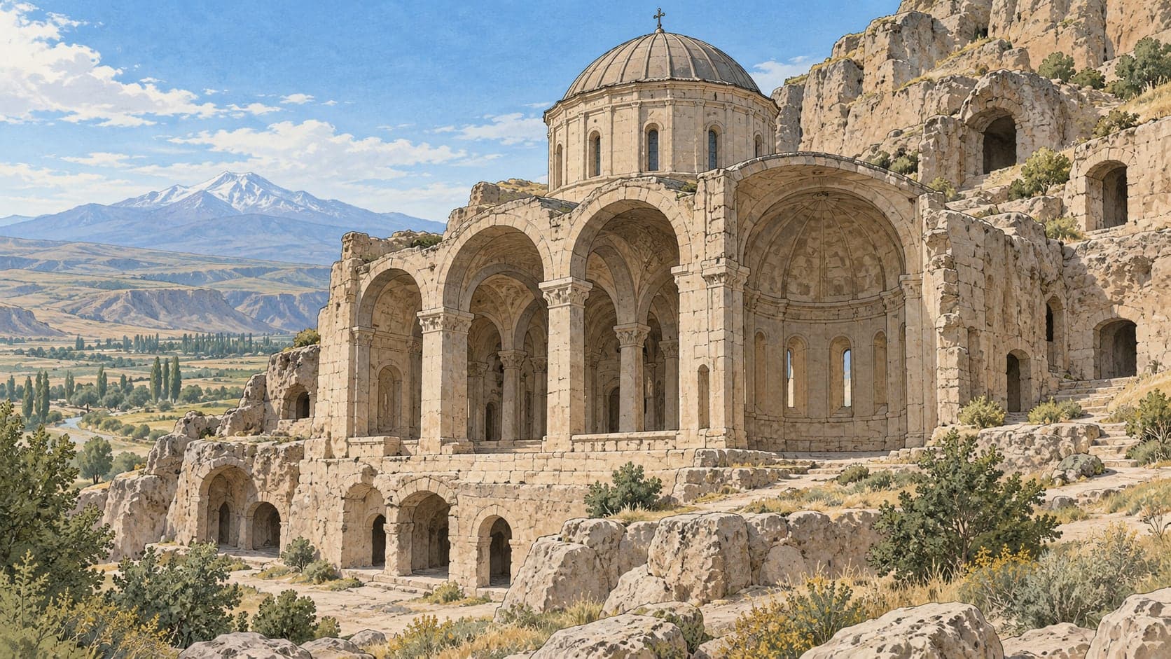 Illustration of Sümbüllü Church, Aksaray