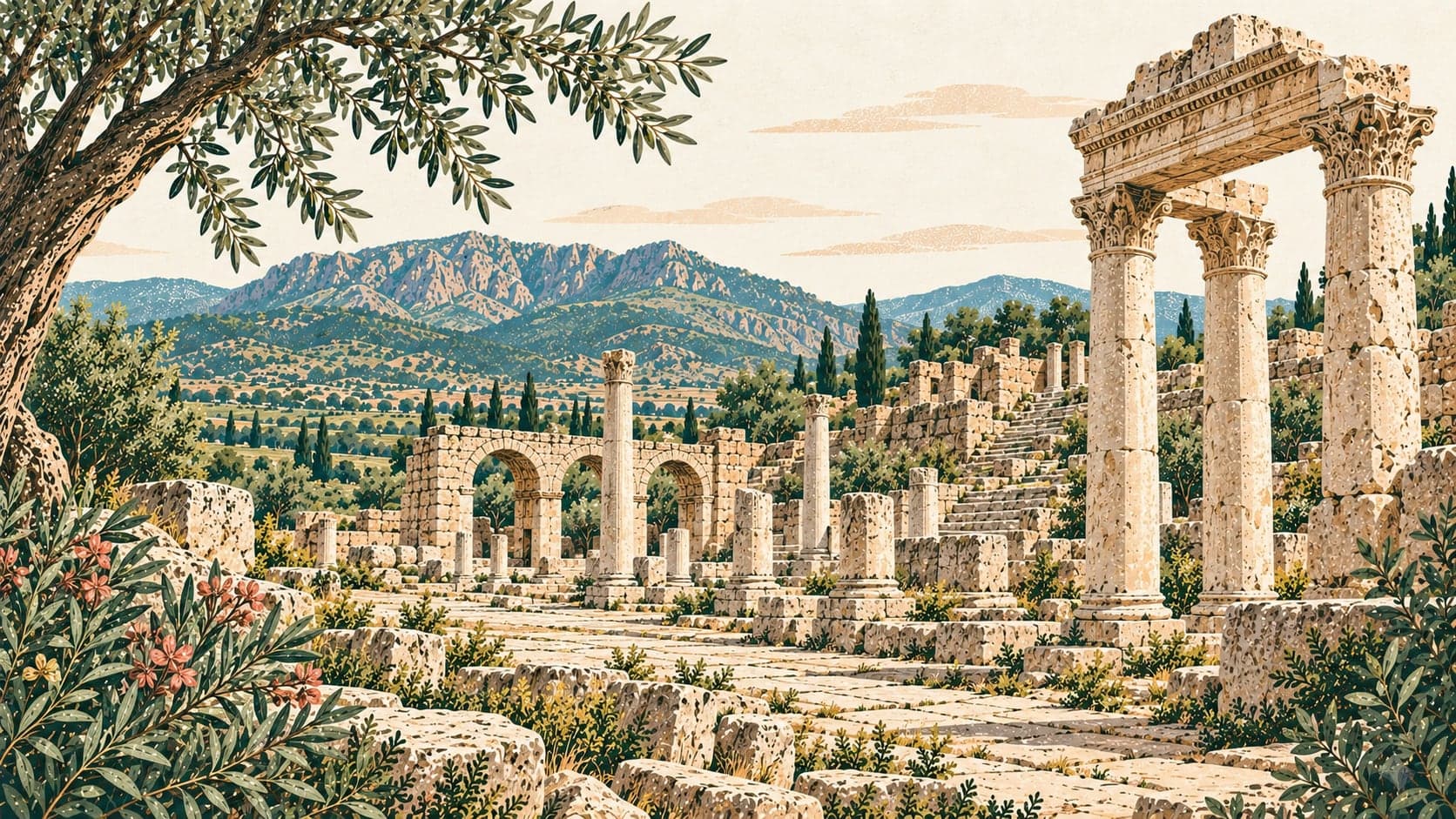 Illustration of Tabea Ancient City, Denizli