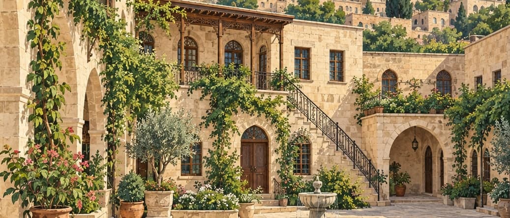 Illustration of Historical Antep Houses, Gaziantep