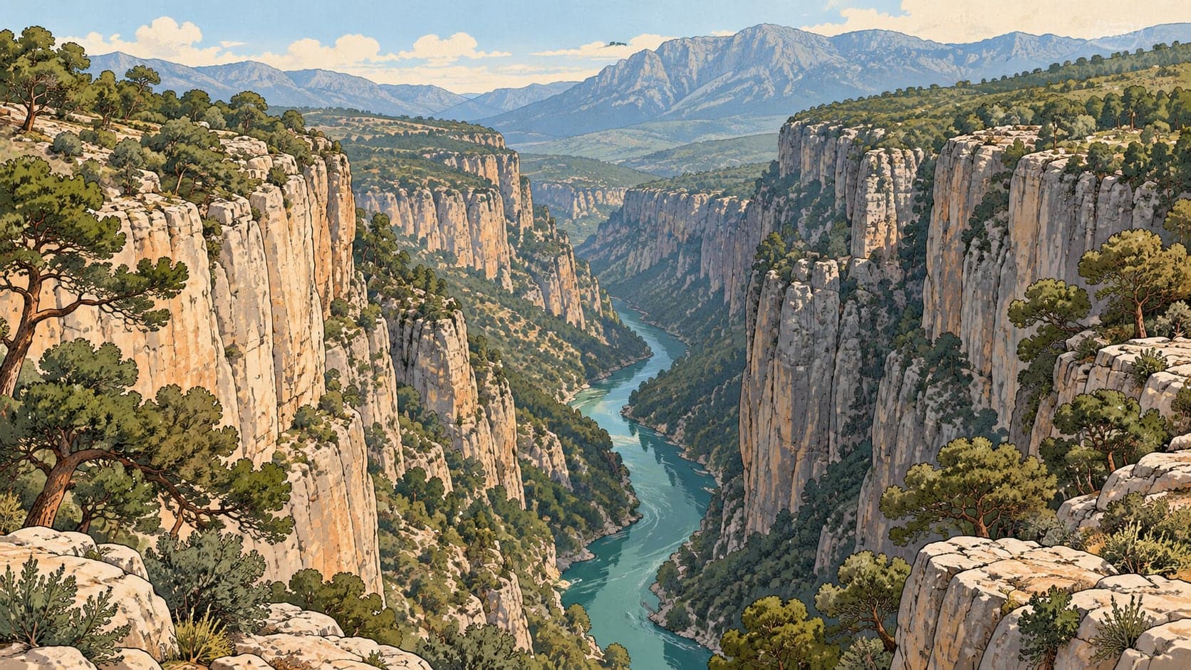 Illustration of Tazı Canyon, Antalya