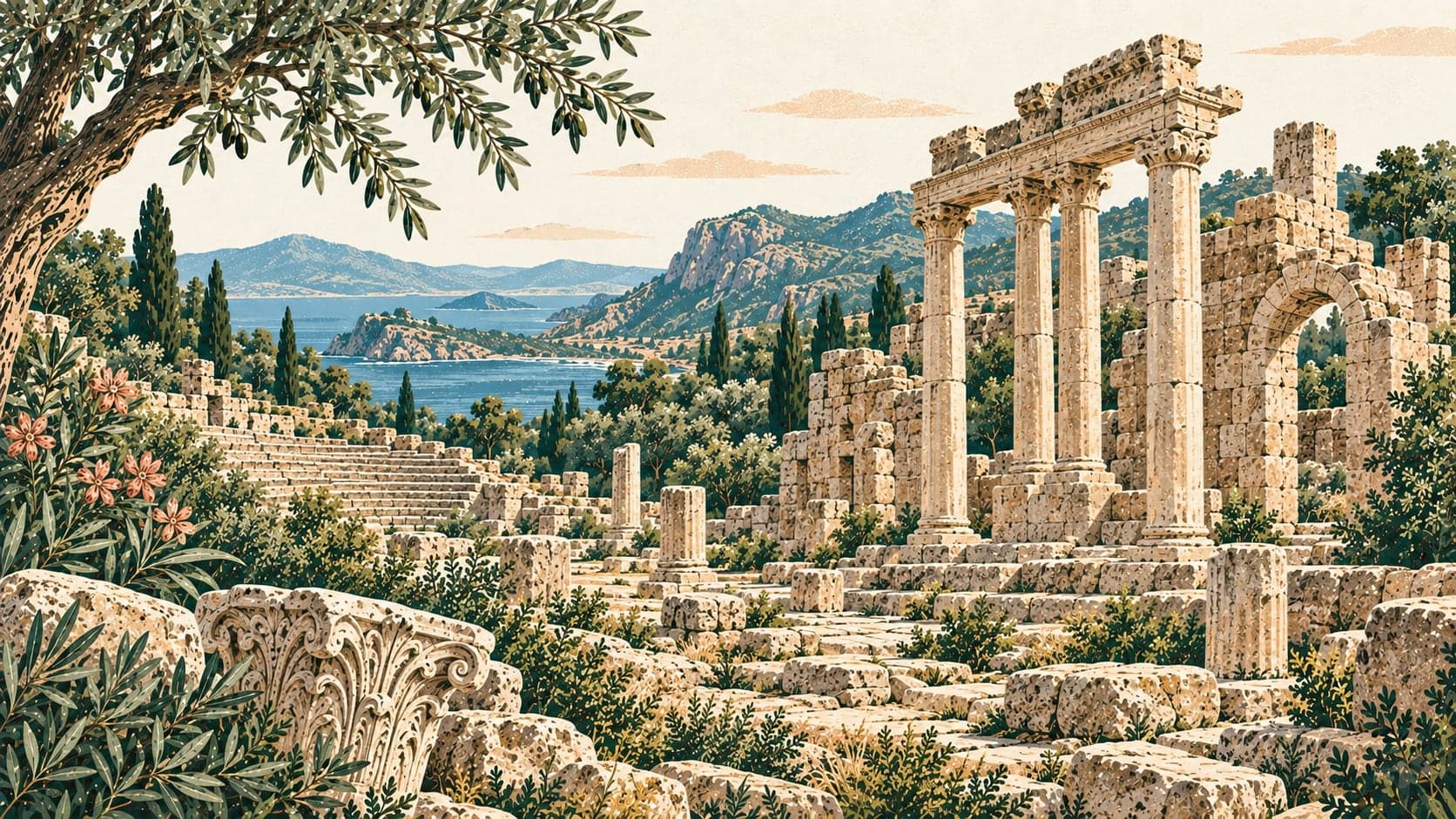 Illustration of Theimiussa Ancient City, Antalya