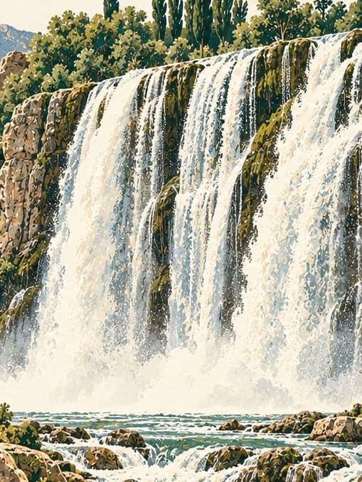Illustration of Tortum Şelalesi, Erzurum
