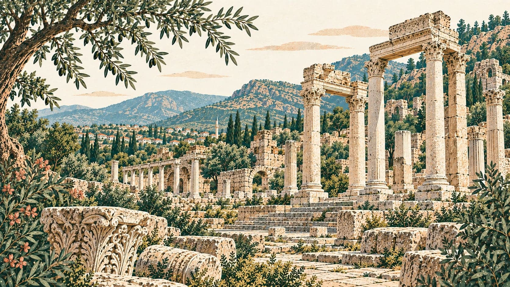Illustration of Tralleis Ancient City, Aydın