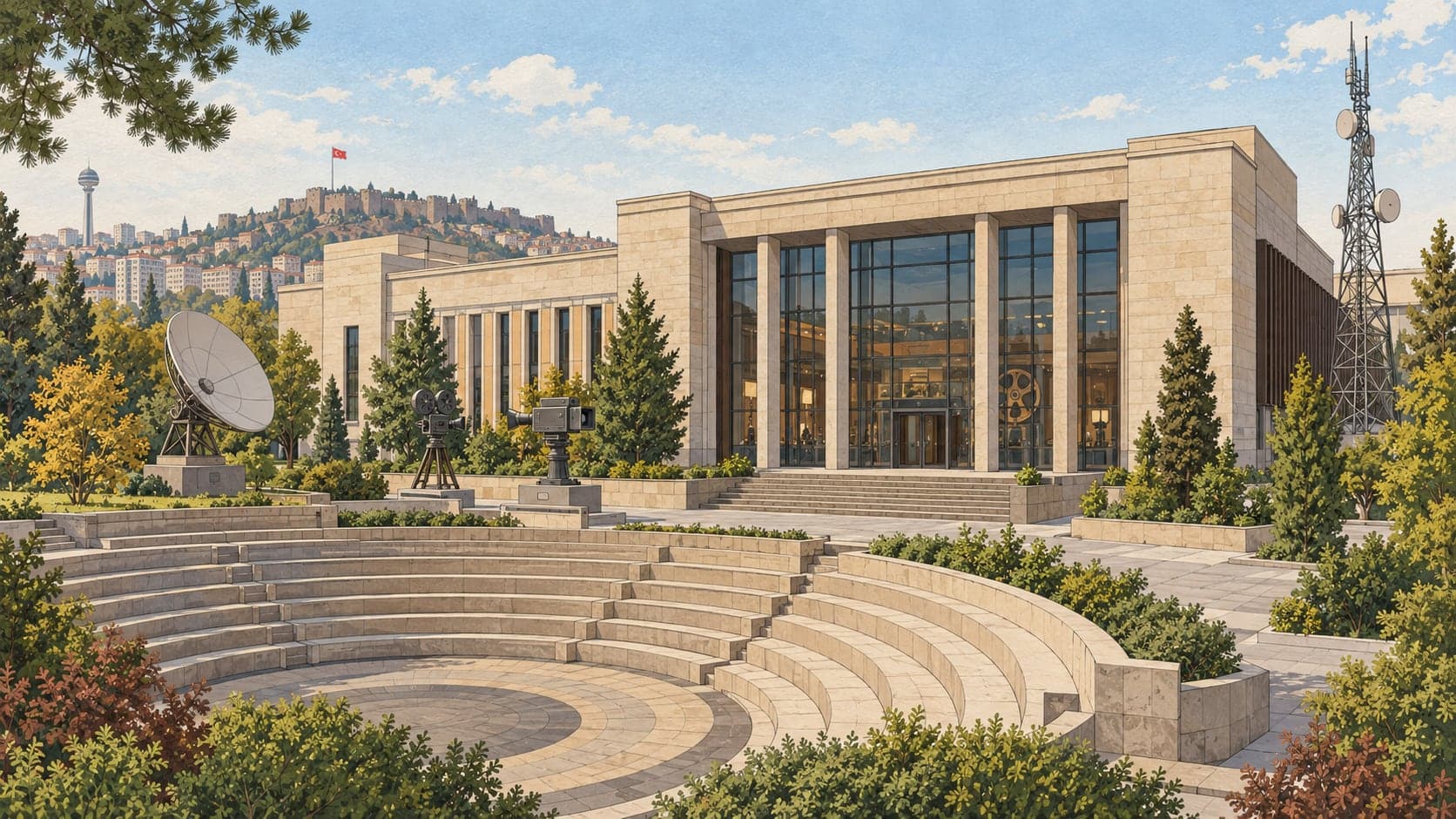 Illustration of TRT Broadcasting History Museum, Ankara