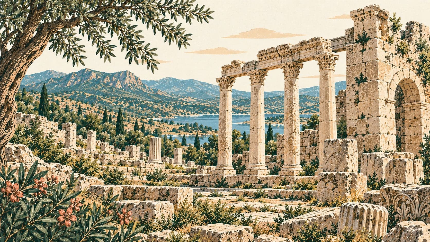 Illustration of Tynada Ruins, Isparta