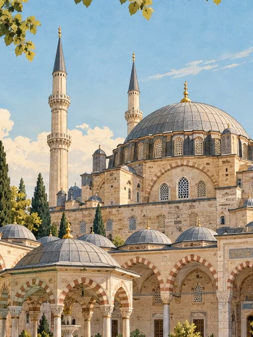 Illustration of Üç Şerefeli Mosque, Edirne