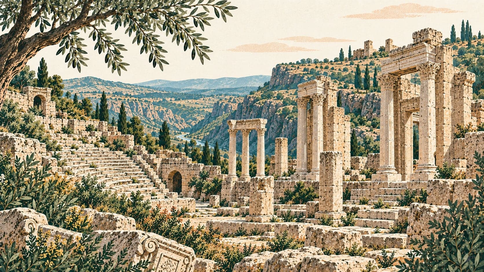 Illustration of Ulubey Blaundos Ancient City, Uşak