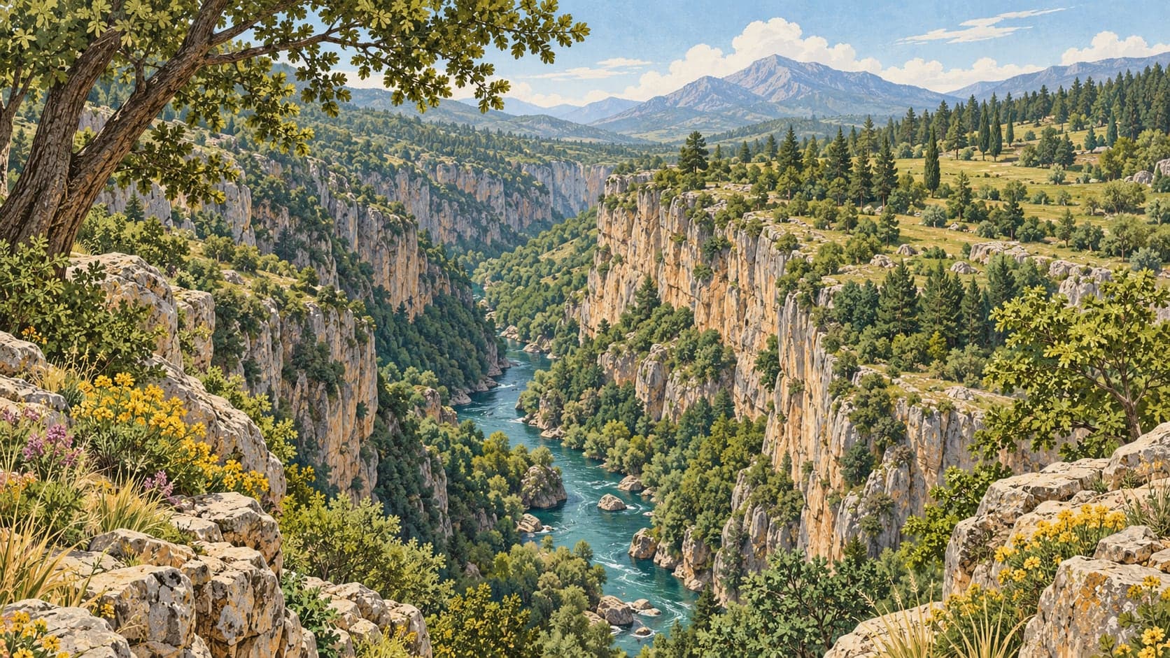 Illustration of Yazılı Canyon Nature Park, Isparta