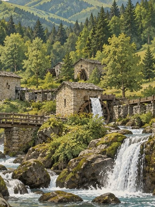 Illustration of Yedideğirmenler Nature Park, Giresun