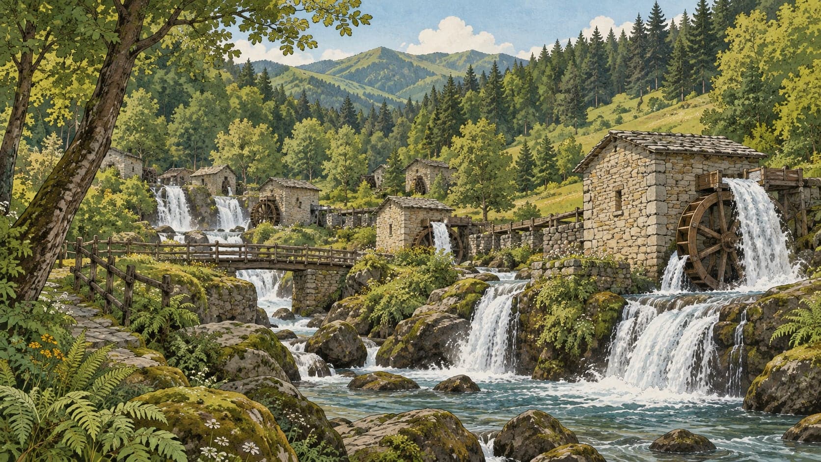 Illustration of Yedideğirmenler Nature Park, Giresun