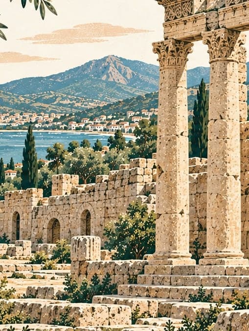 Illustration of New Myndos Ancient City, Muğla
