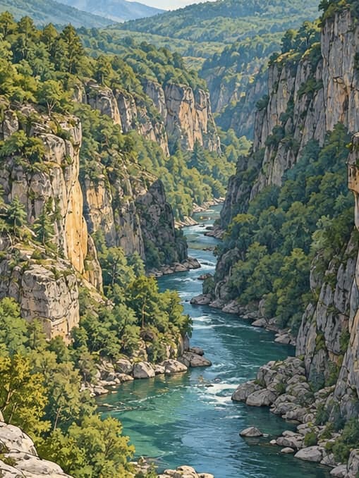 Illustration of Yılançatı Canyon Nature Park, Düzce