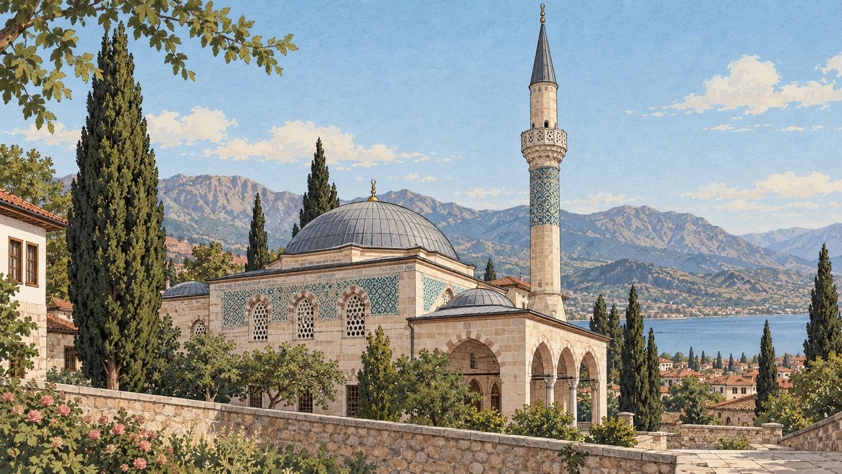 Illustration of Yılanlıoğlu Mosque, Isparta