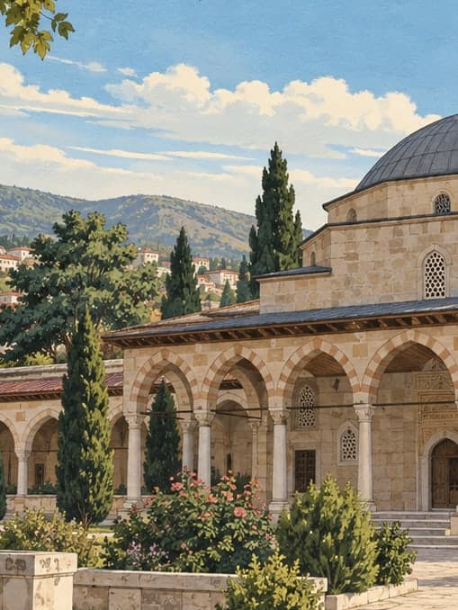 Illustration of Yunus Emre Complex and Tomb, Eskişehir