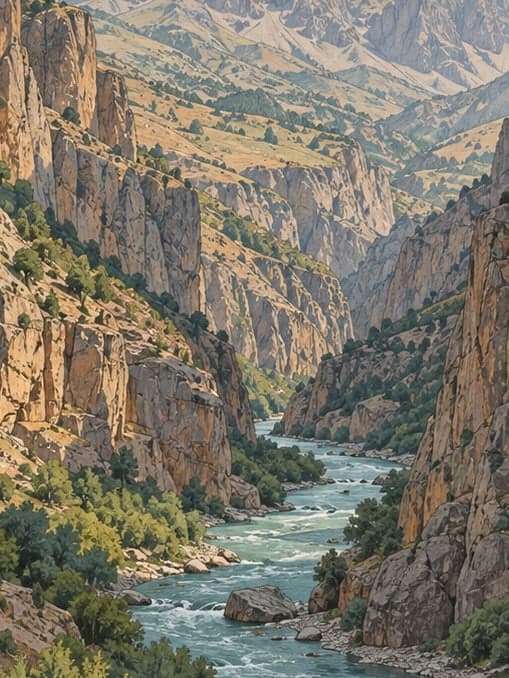 Illustration of Zap Suyu Valley, Hakkari