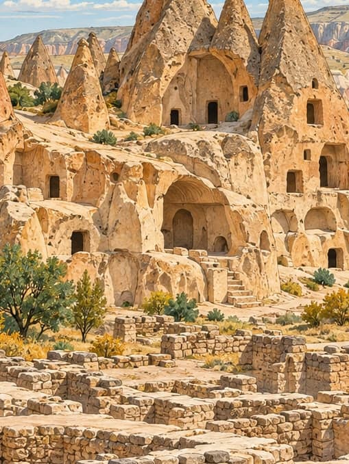 Illustration of Zelve - Paşa Bağları Archaeological Site, Nevşehir