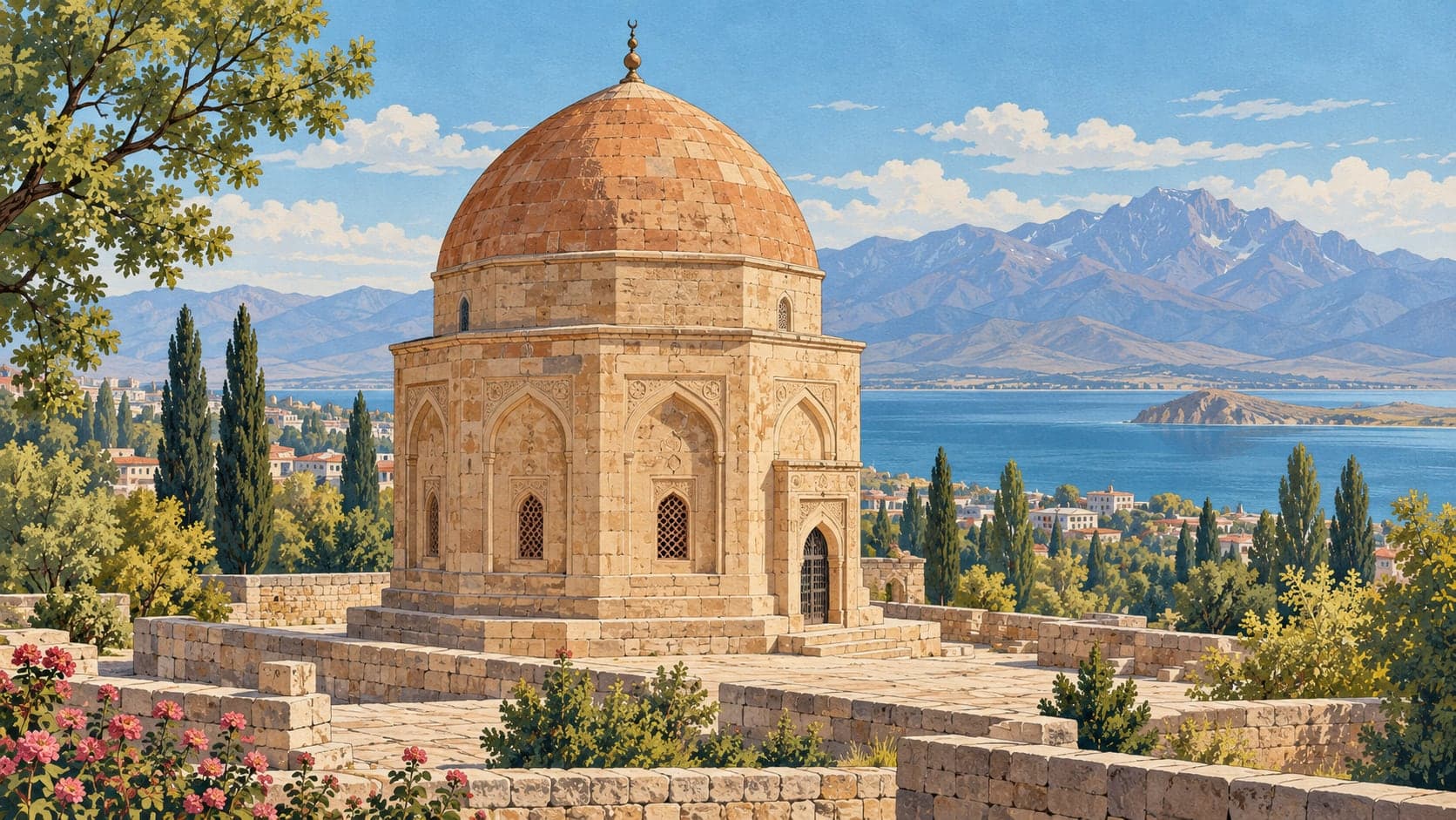 Abdurrahman Baba Tomb Tower çizimi, Van