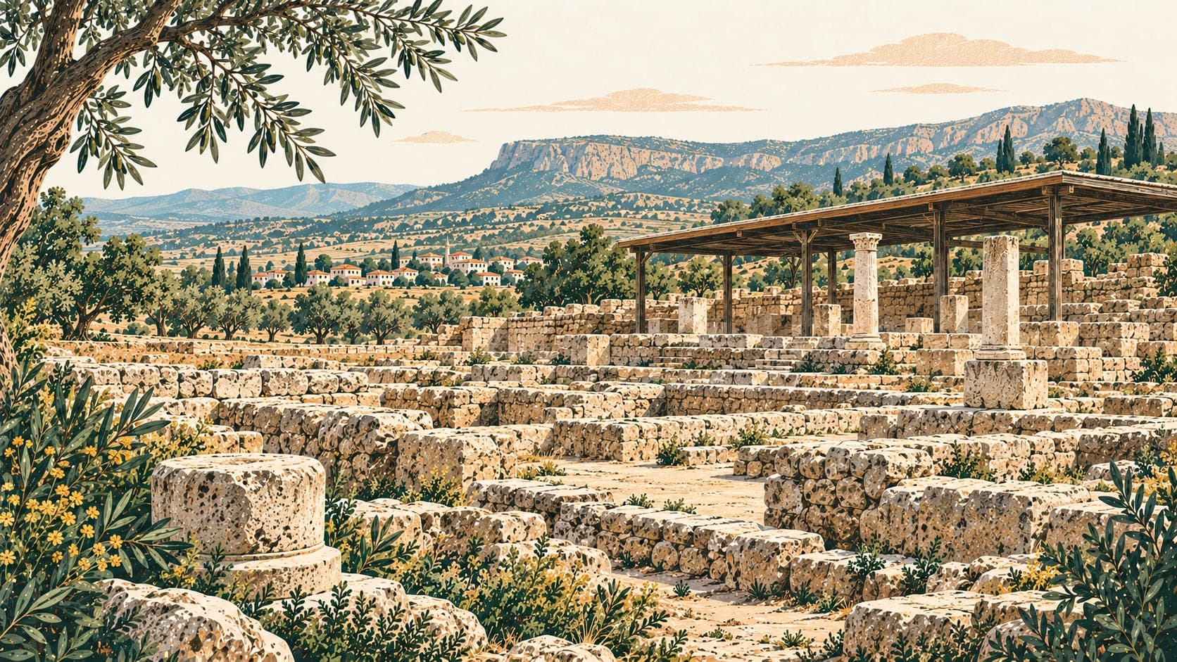 Illustration of Ağcakent Archaeological Site, Kilis
