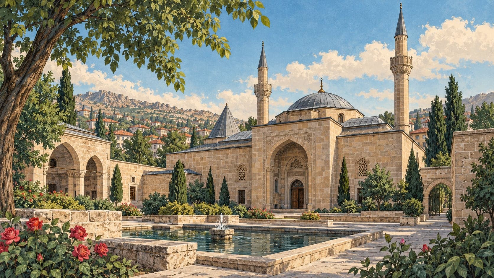 Illustration of Ahi Evran Zawiya, Kırşehir