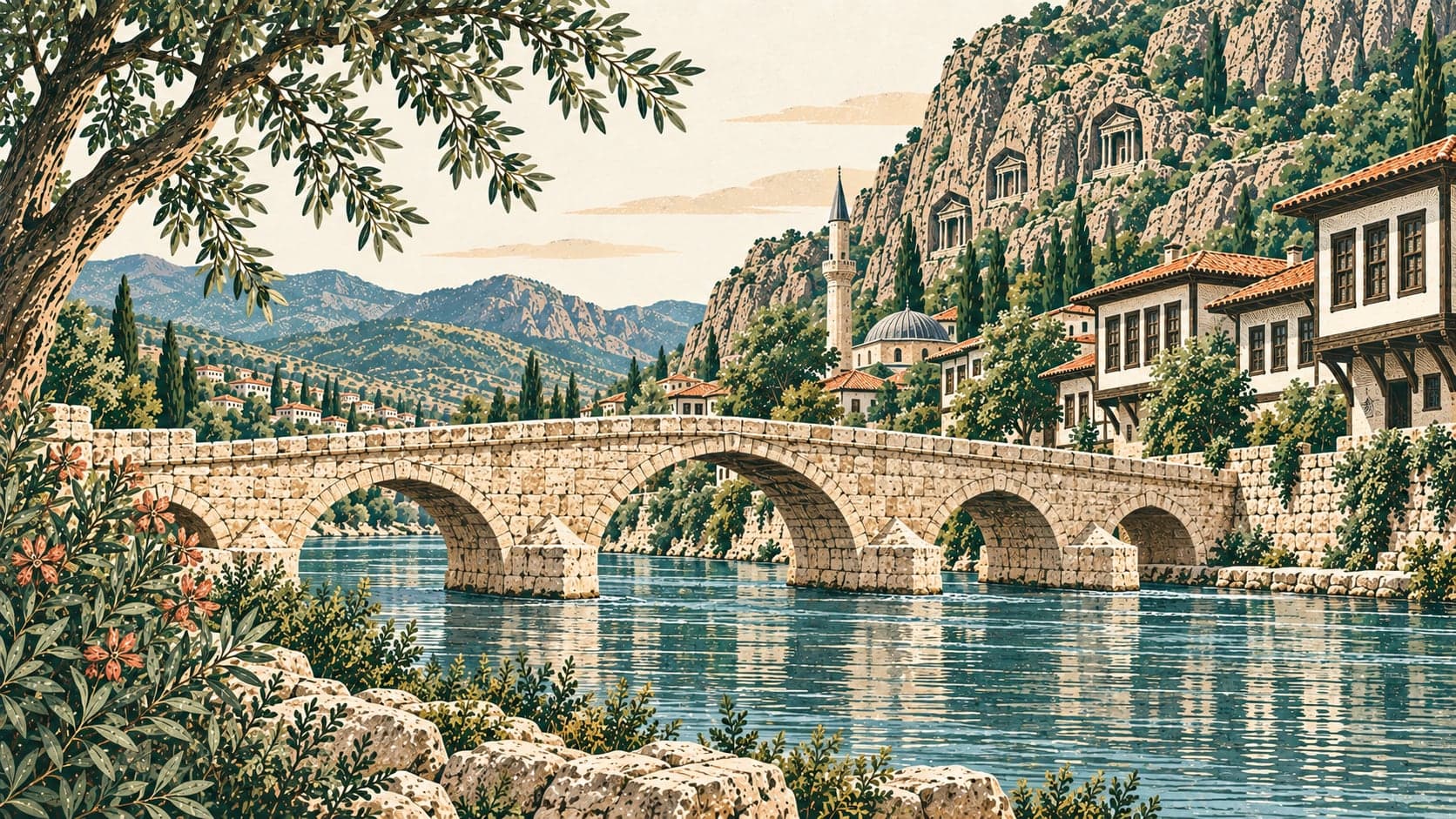 Illustration of Alçak Köprü, Amasya
