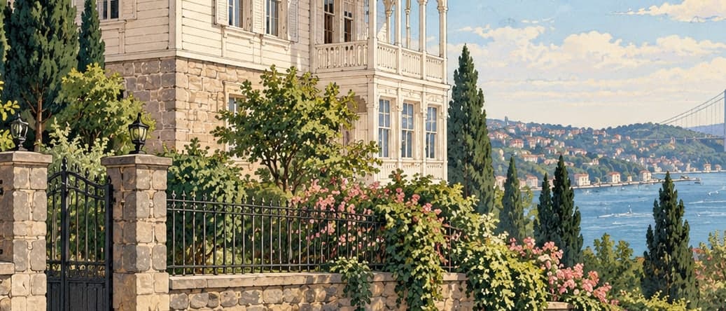 Illustration of Aşiyan Museum (Tevfik Fikret'in House), İstanbul