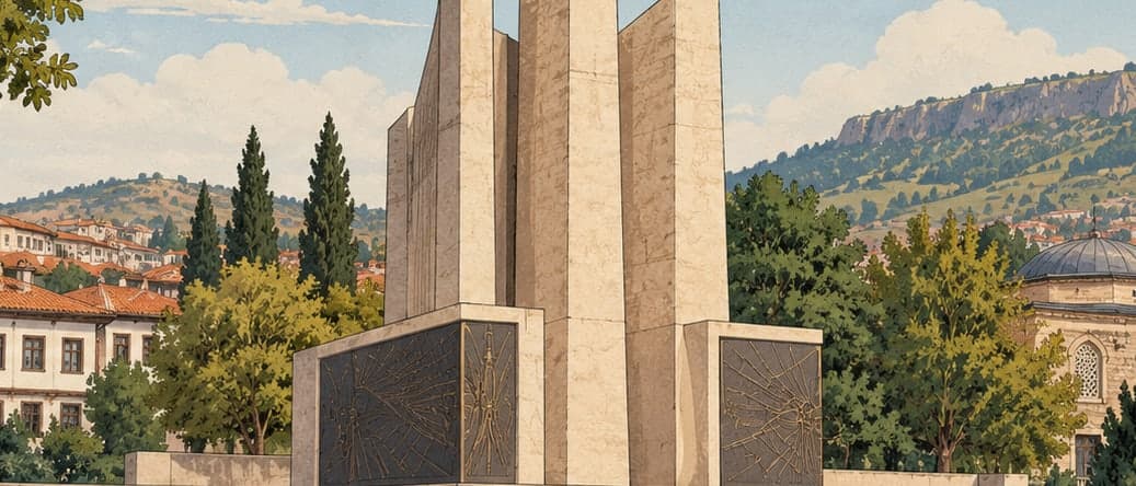 Illustration of Atatürk and Independence Monument, Uşak