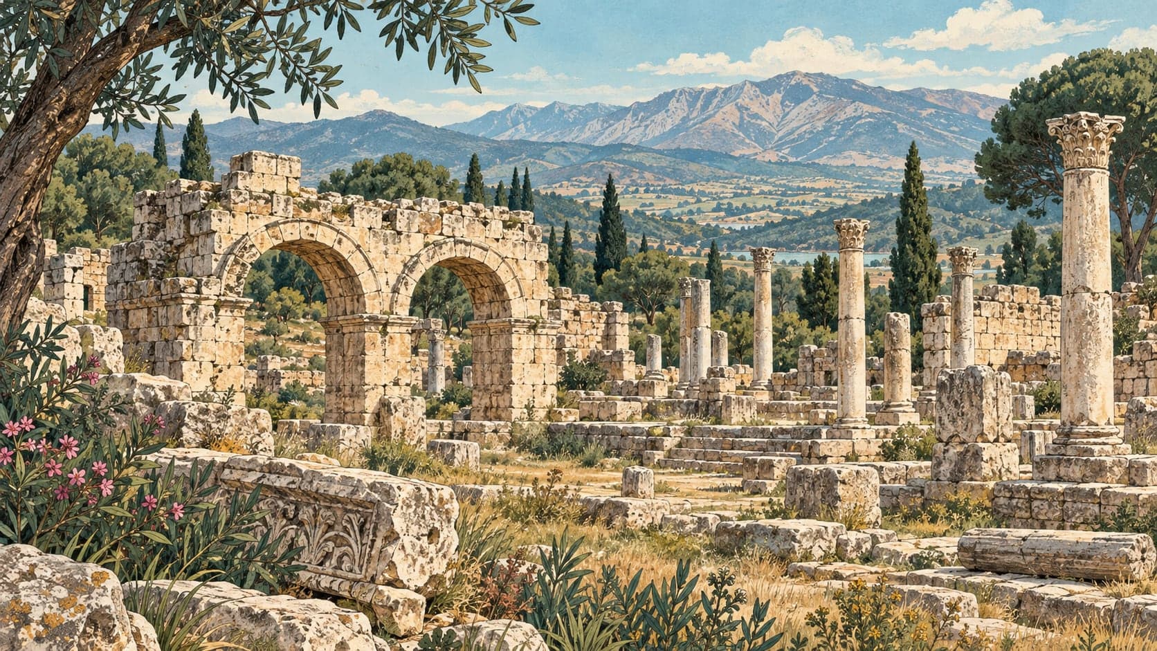 Illustration of Attuda Ancient City, Denizli