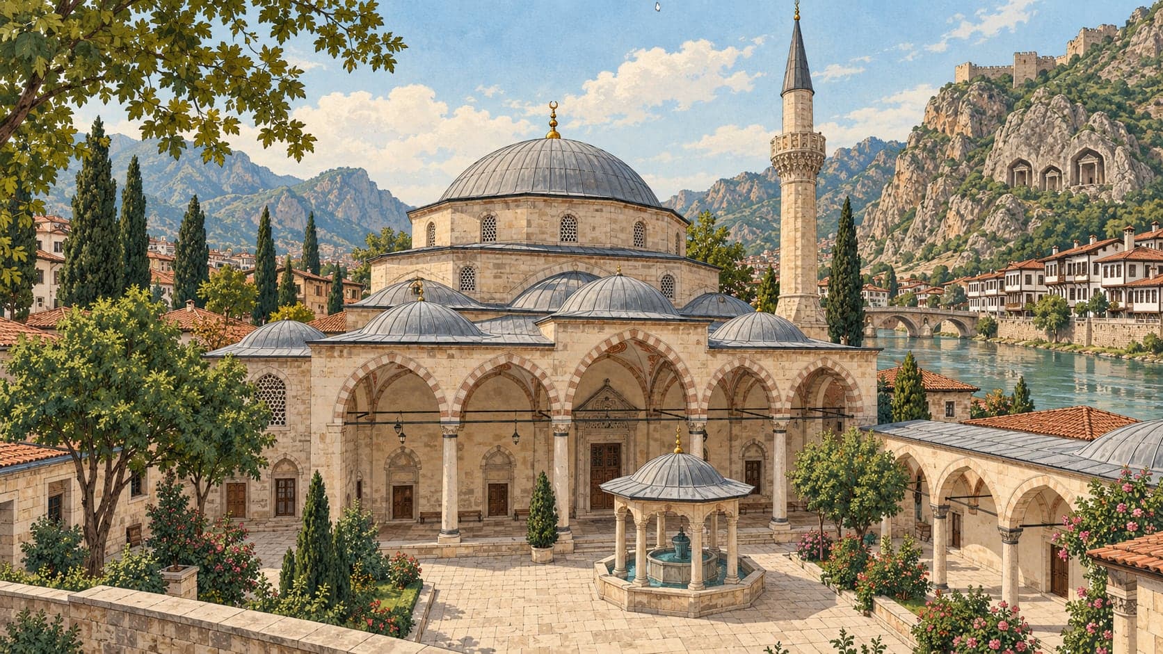 Illustration of Ayas Ağa Mosque, Amasya