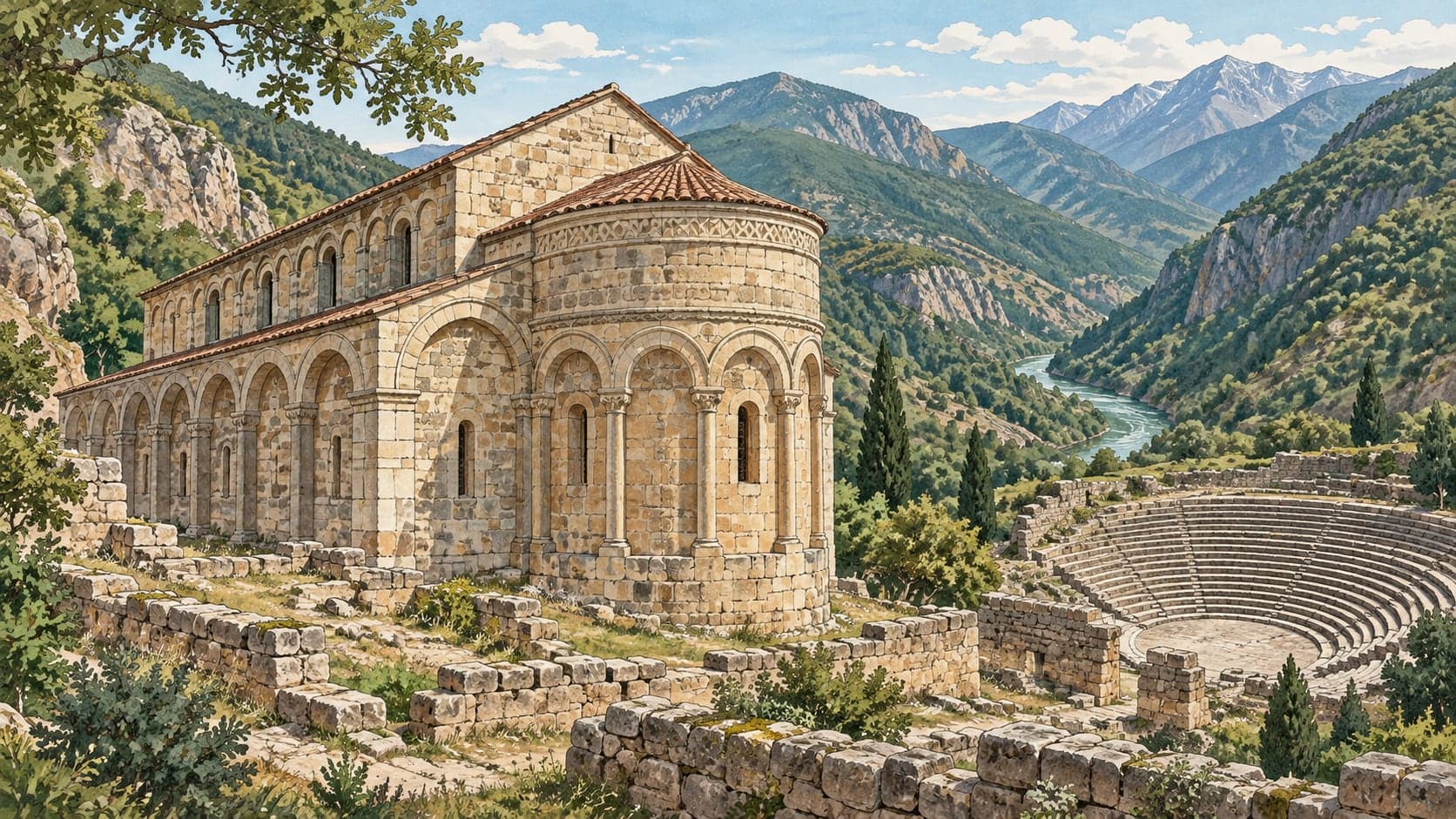 Illustration of Barhal Church, Artvin