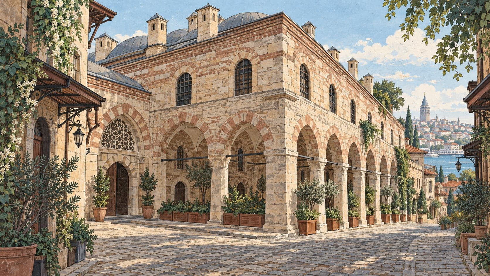 Illustration of Beta Yeni Han 1554 Coffee Museum, İstanbul