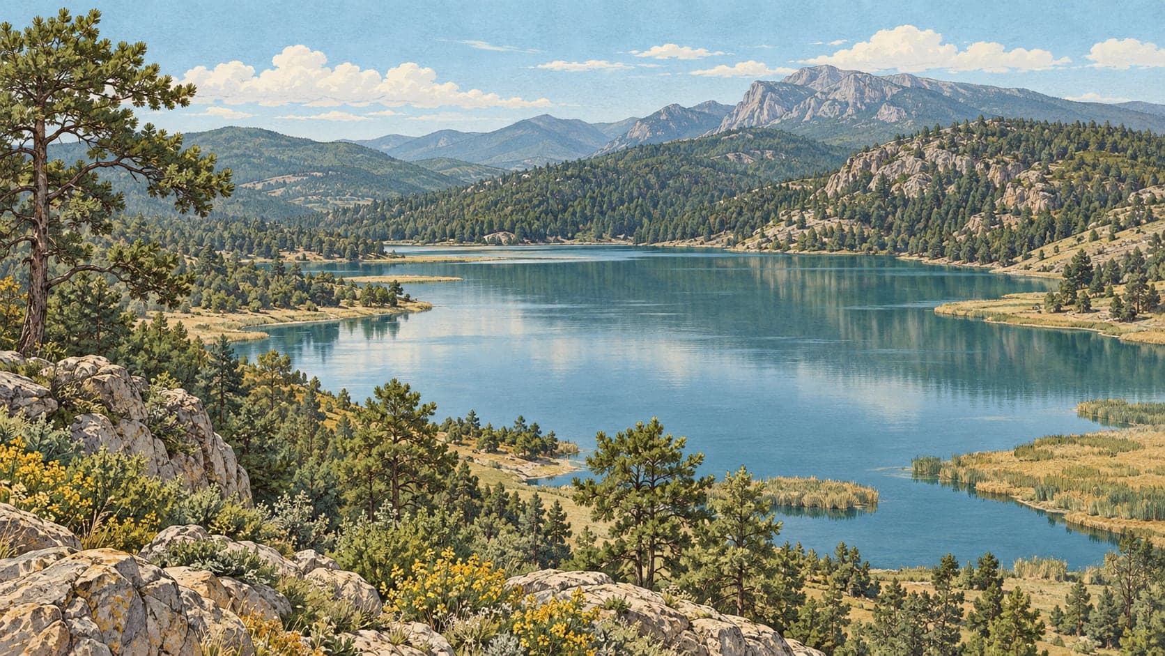 Illustration of Beyağaç Kartal Lake Nature Conservation Area, Denizli