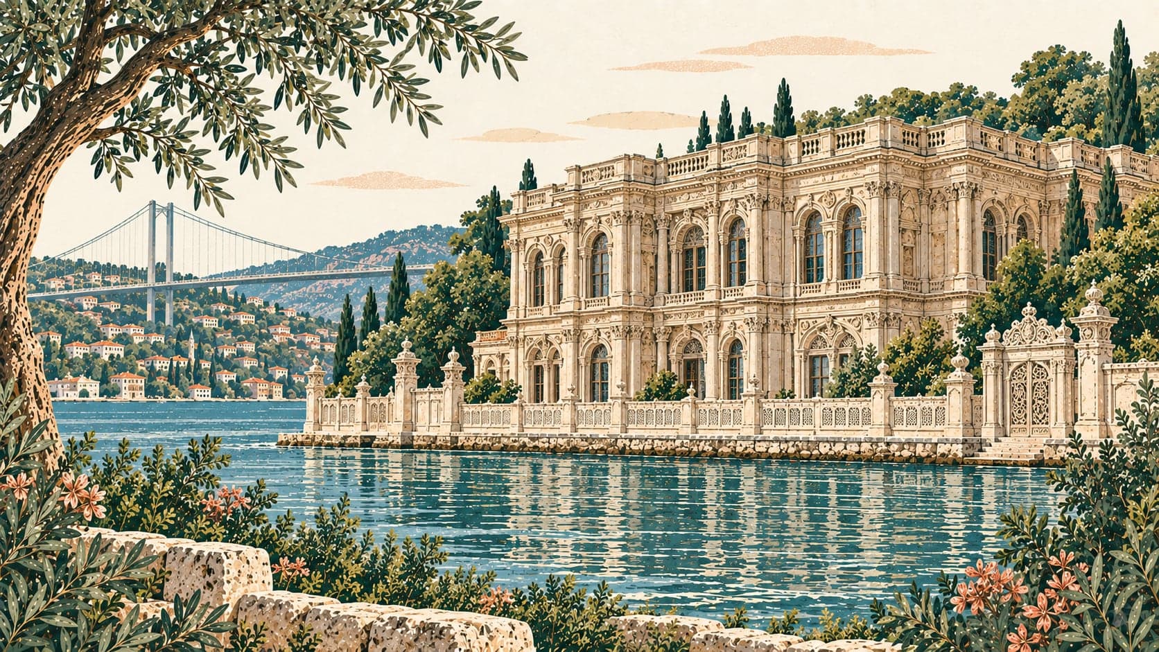 Illustration of Beylerbeyi Sarayı, İstanbul