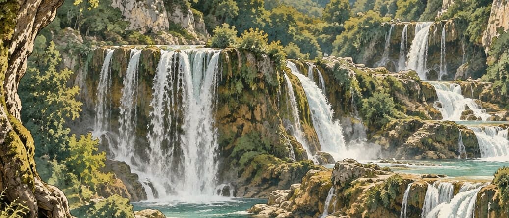 Illustration of Çalkaya Takım Waterfalls Natural Monument, Samsun