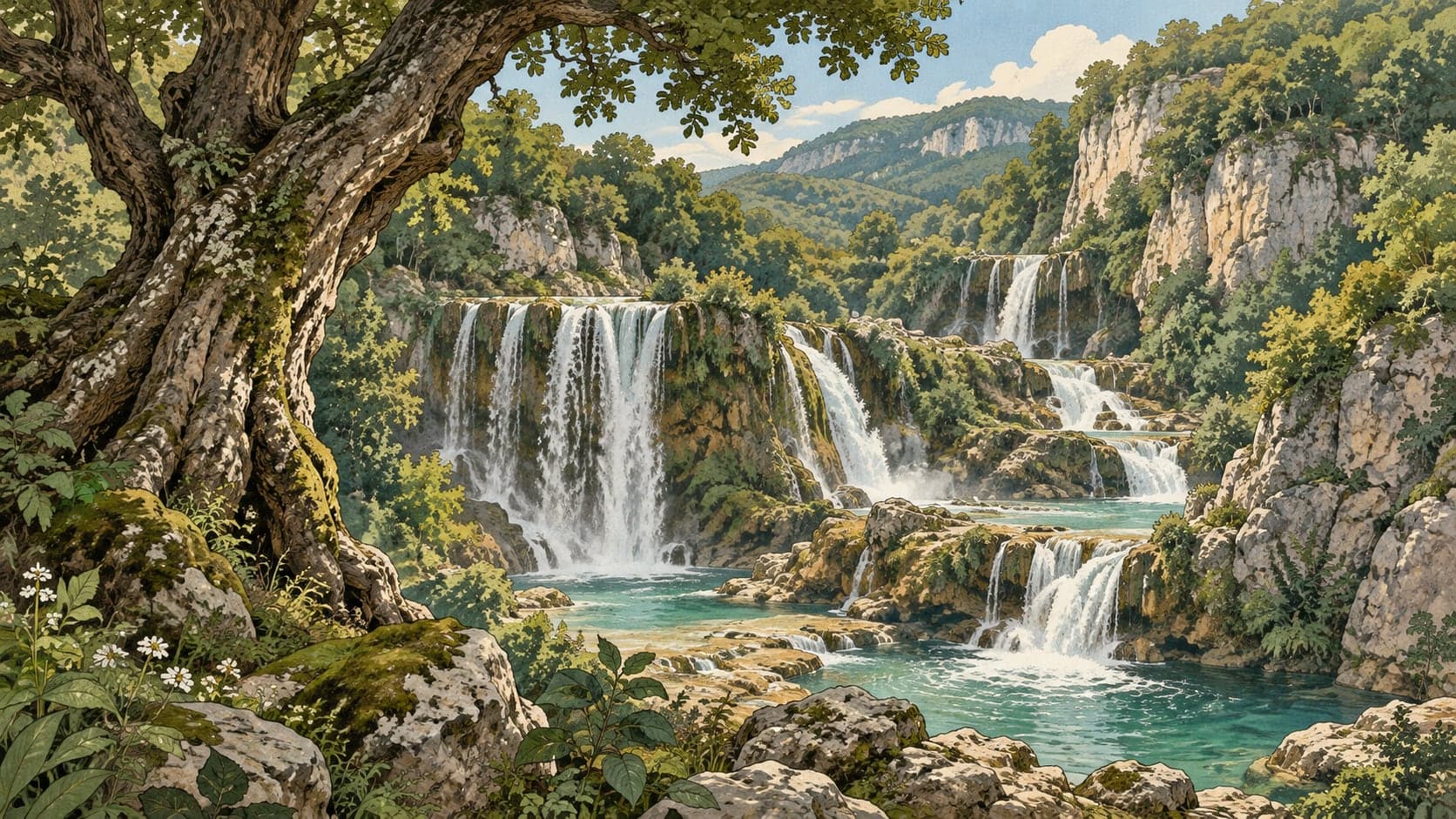 Illustration of Çalkaya Takım Waterfalls Natural Monument, Samsun