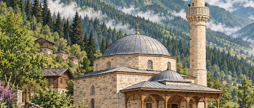 Illustration of Camili Village Mosque, Artvin