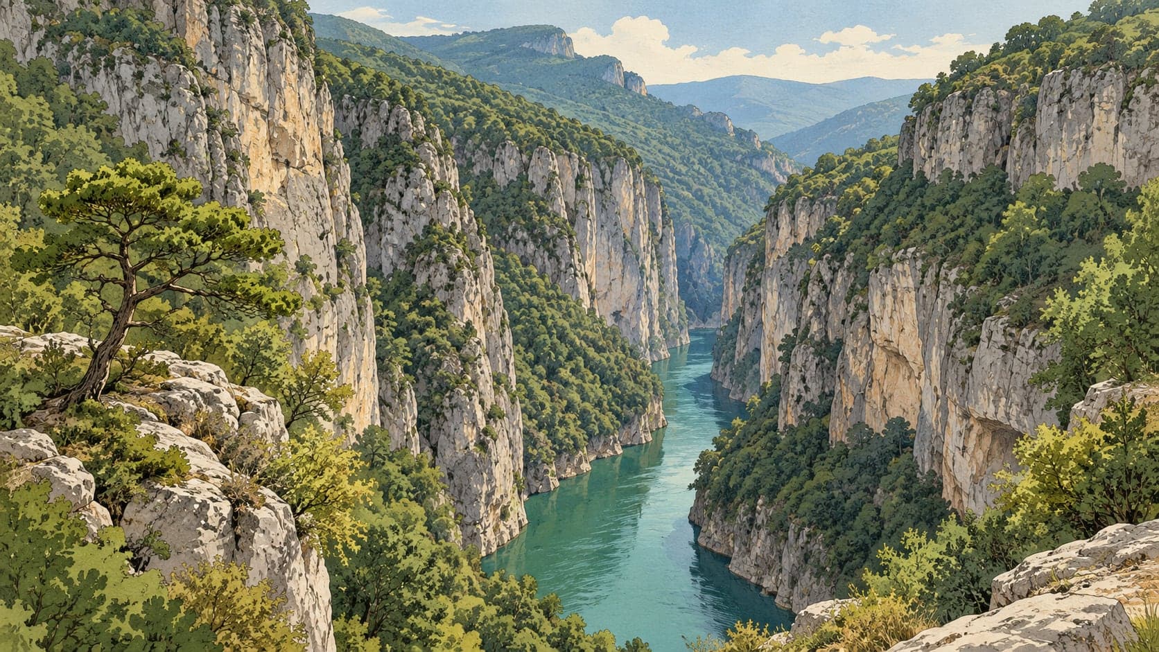 Illustration of Çatak Canyon, Kastamonu