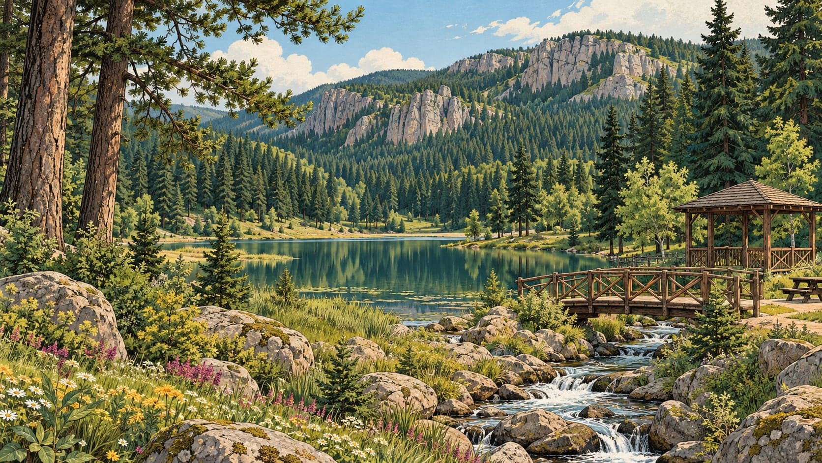 Illustration of Çatak Nature Park, Çorum