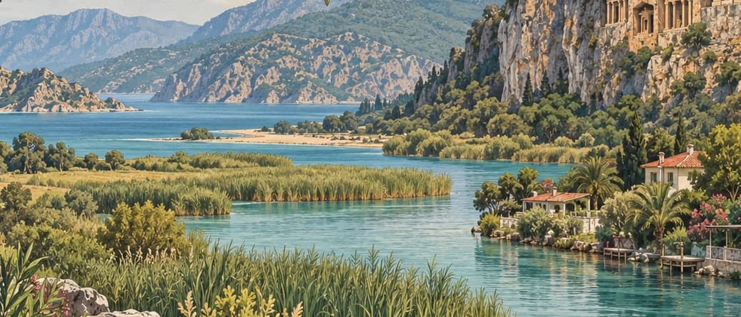 Illustration of Dalyan, Muğla