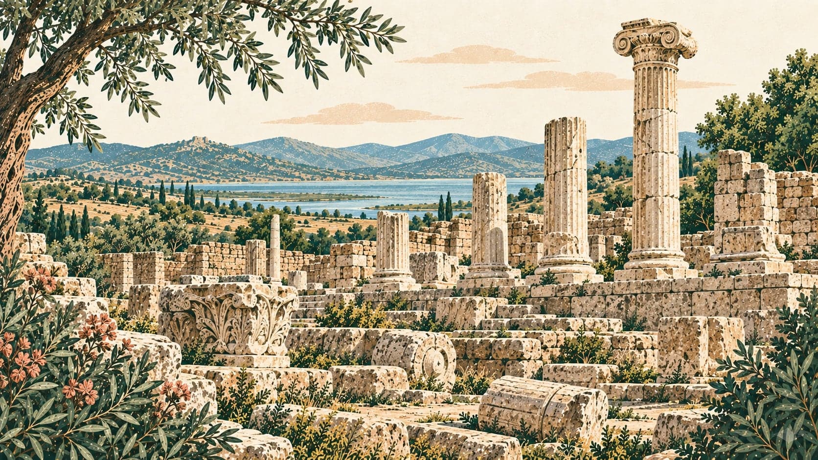 Illustration of Daskyleion Ancient City, Balıkesir
