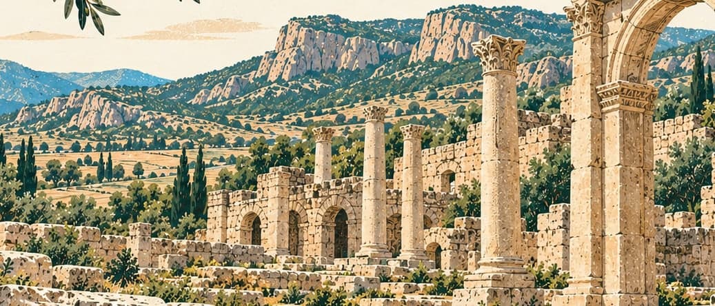 Illustration of Değle Archaeological Site, Karaman