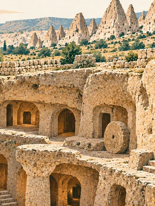 Illustration of Derinkuyu Yeraltı Şehri, Nevşehir