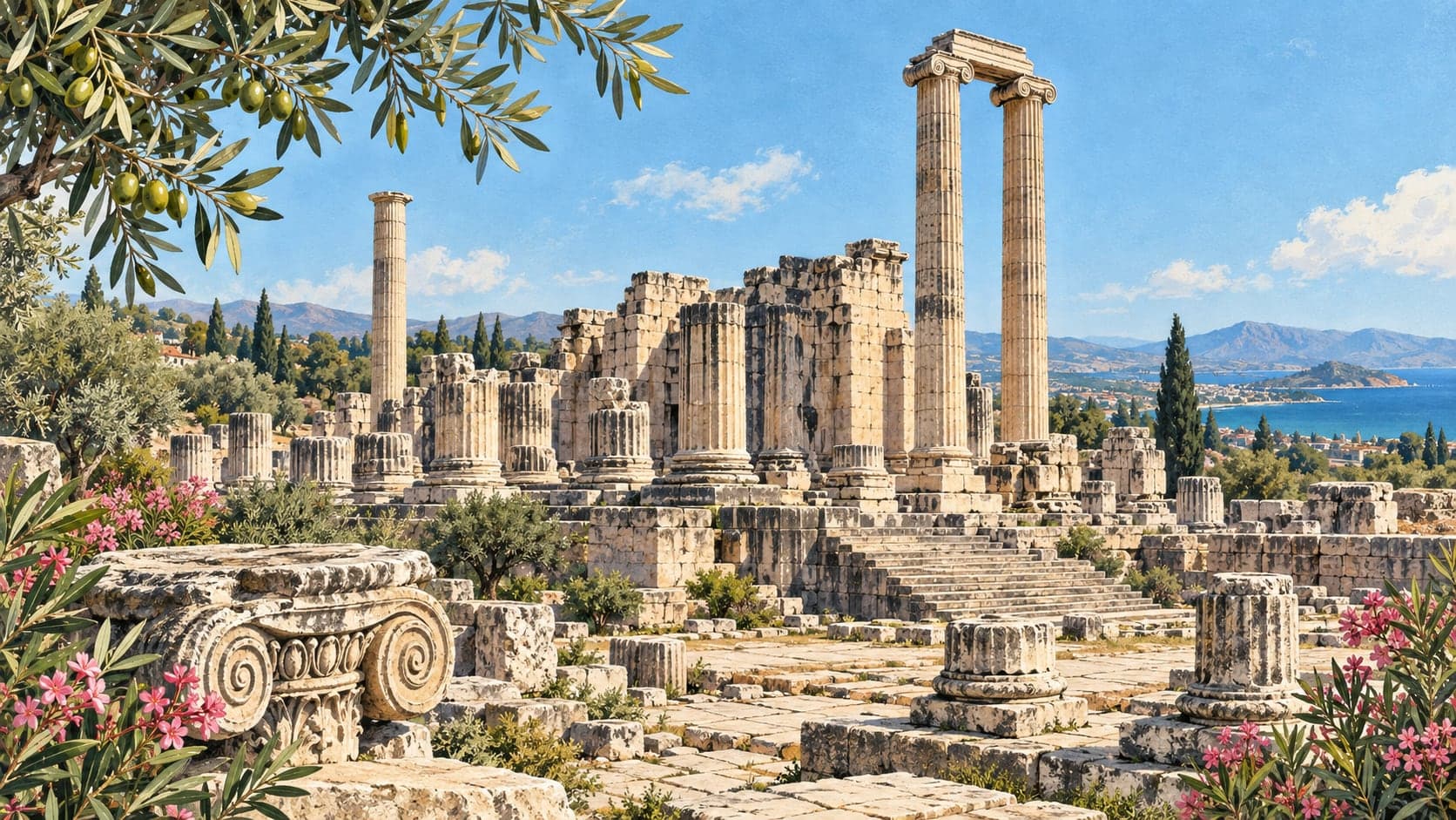 Illustration of Didim Apollon Temple, Aydın