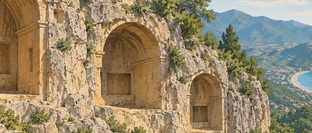 Illustration of Dikenlice Rock Tombs, Ordu