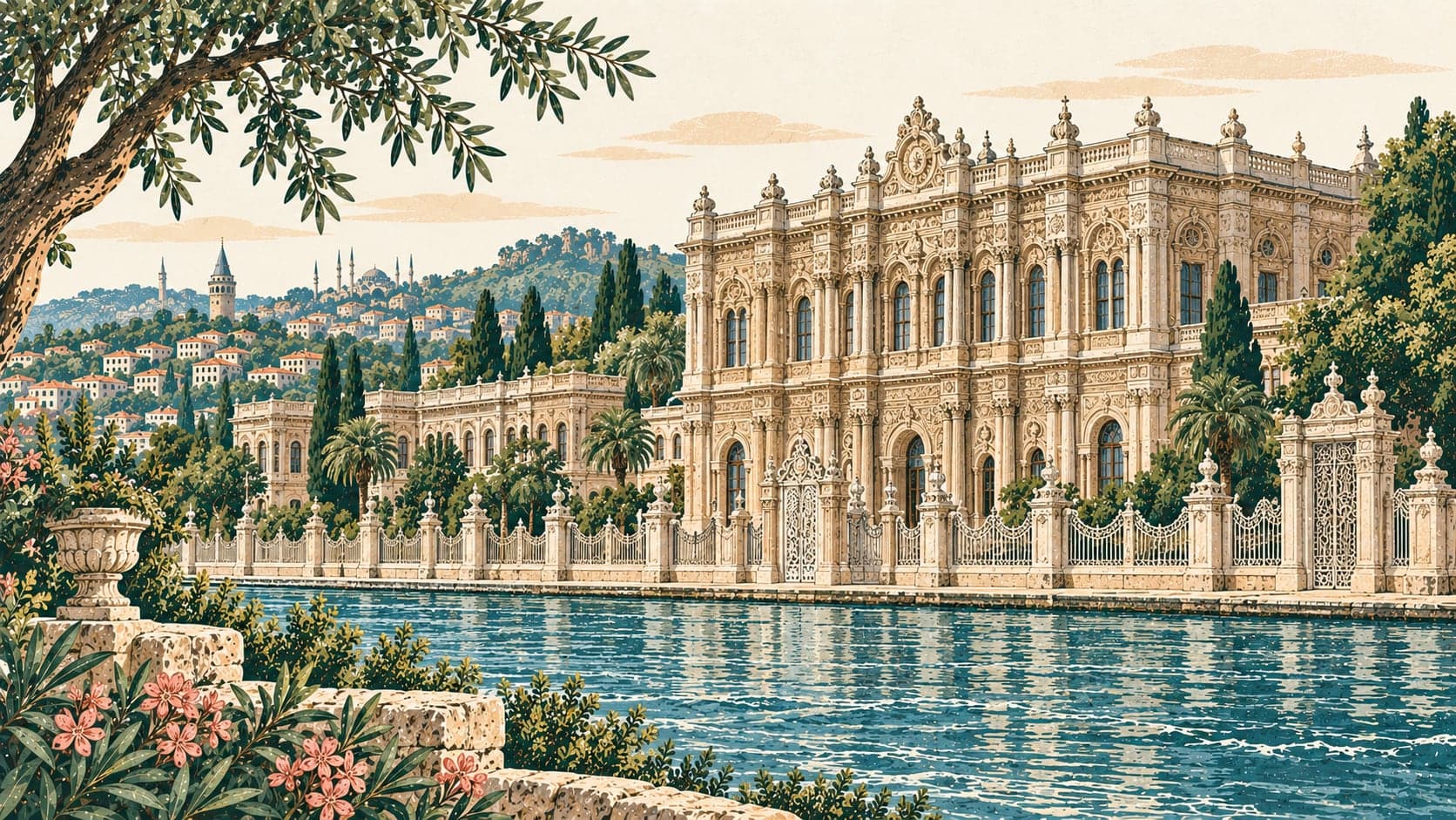 Illustration of Dolmabahçe Sarayı, İstanbul