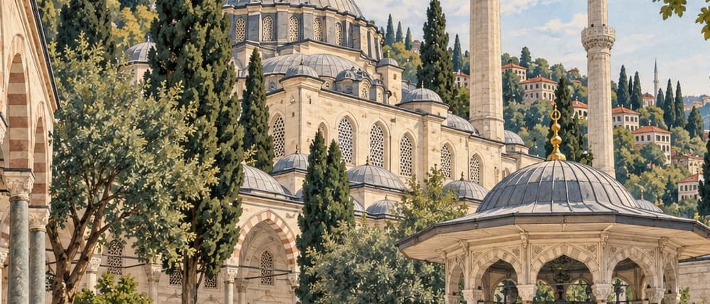 Illustration of Eyüp Sultan Mosque, İstanbul